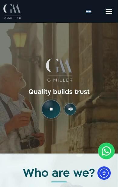 צילום מסך של האתר של group miller בנייד