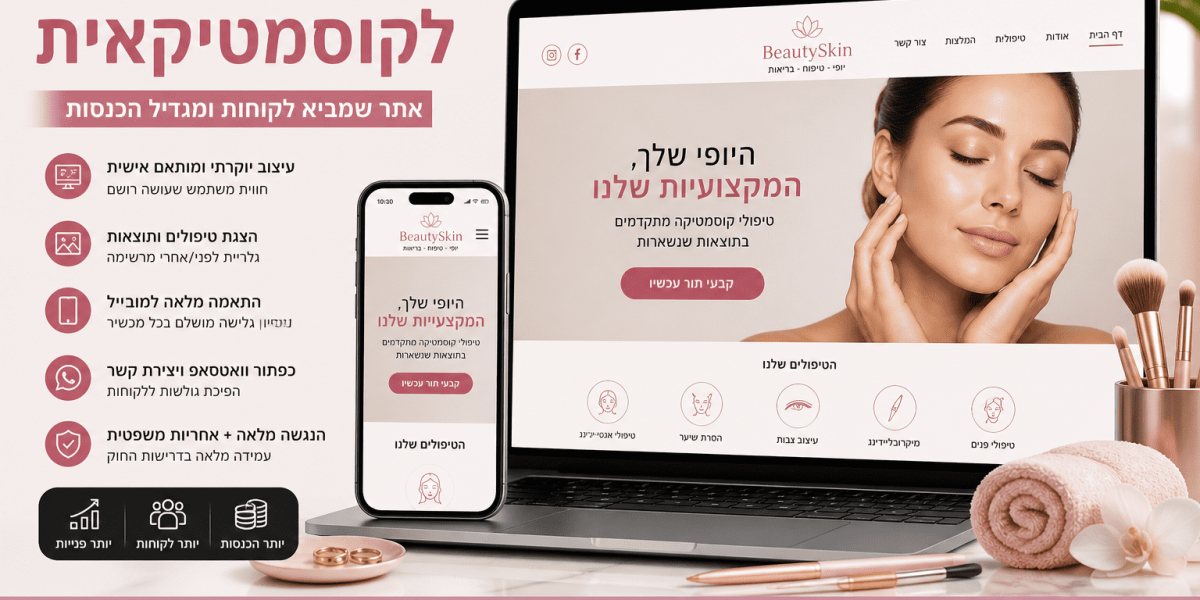 בניית אתר לקוסמטיקאית – איך להביא לקוחות ולהגדיל הכנסות